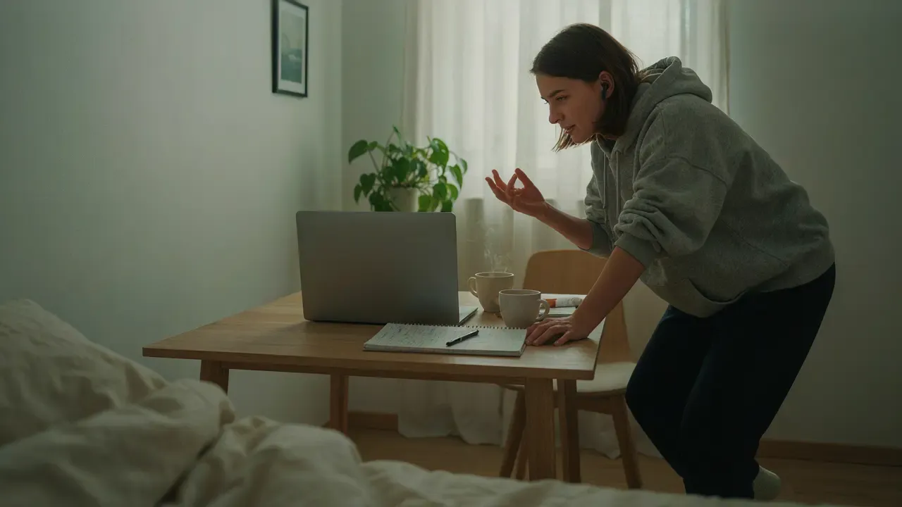 A high school student in Canada attending an online maths tutoring session on a laptop