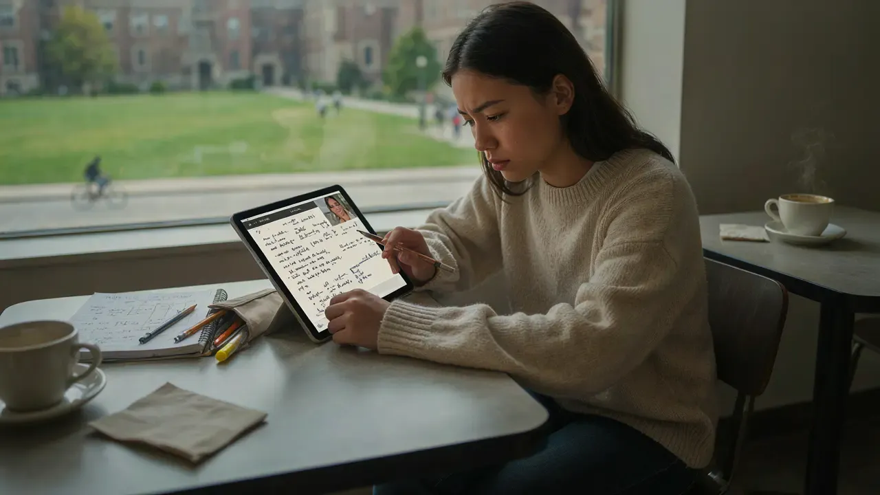 Student learning maths online with a tutor