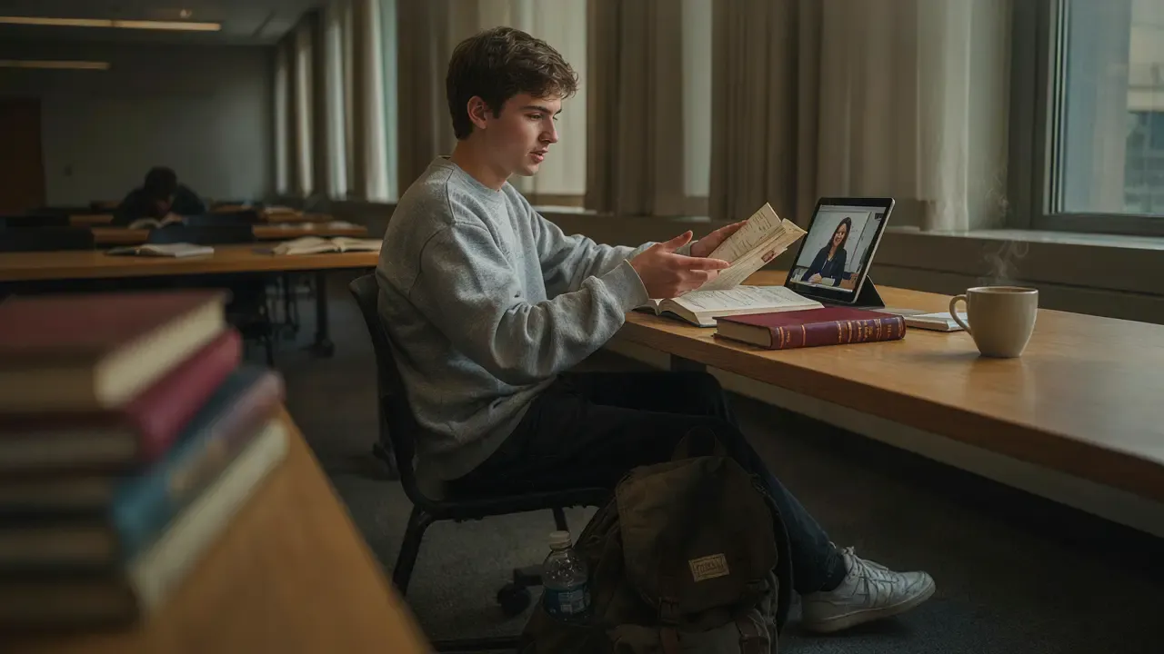 Online Science tutoring - student engaged in a live learning session