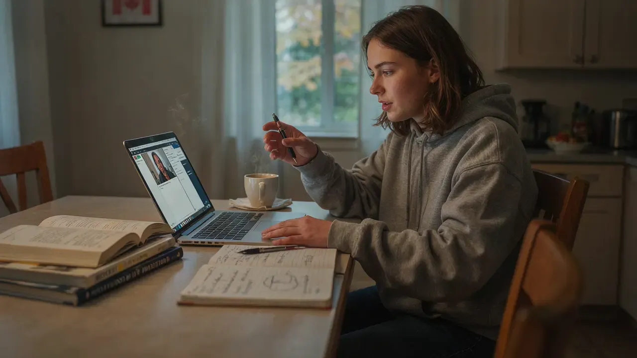 Student learning social studies online with a tutor
