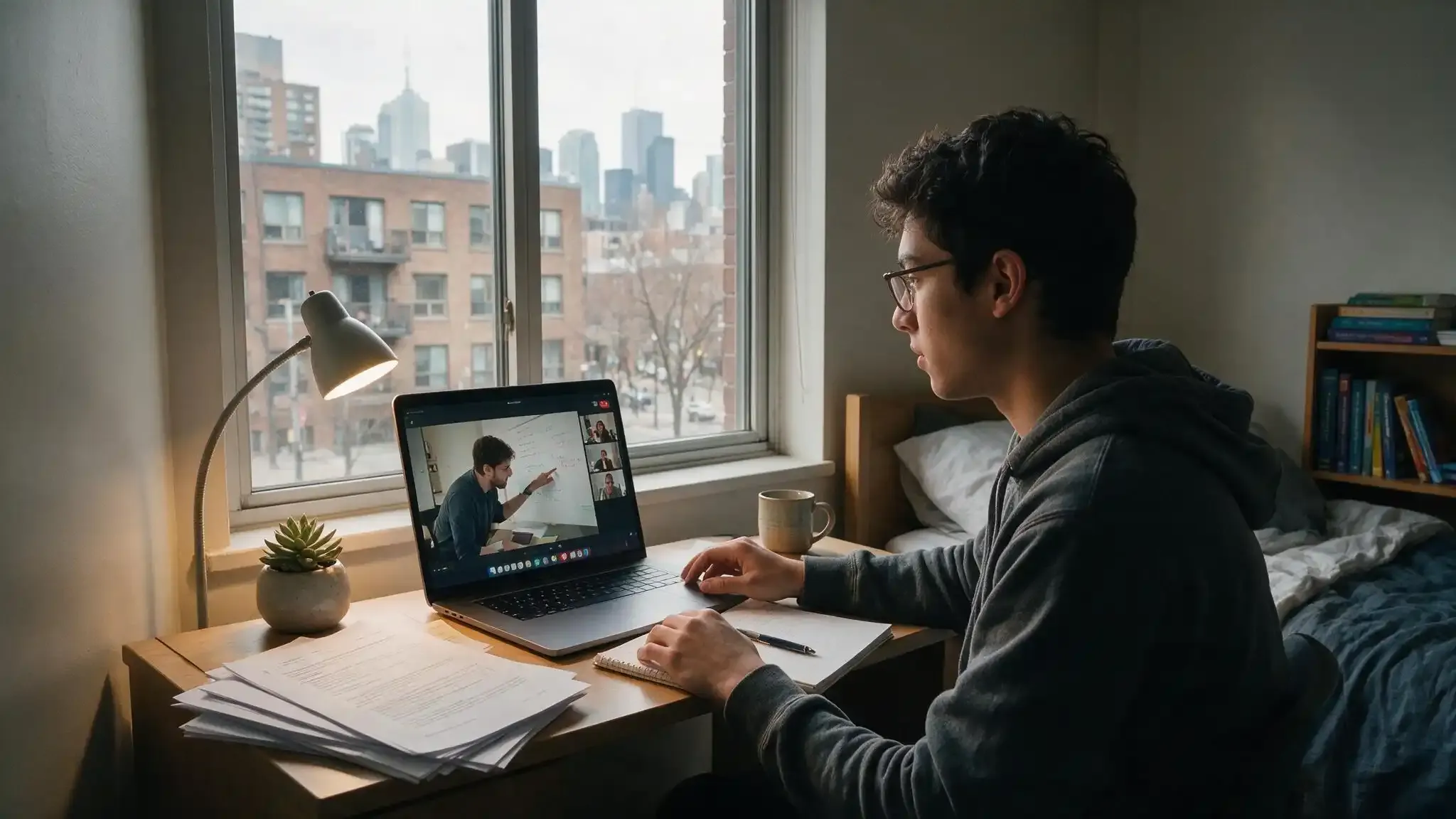 A student in Canada attending an online IB Diploma Programme tutoring session