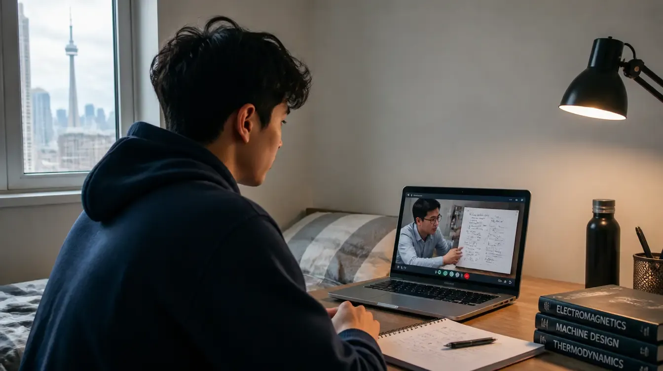 A student studying during an online IB Diploma Programme tutoring session