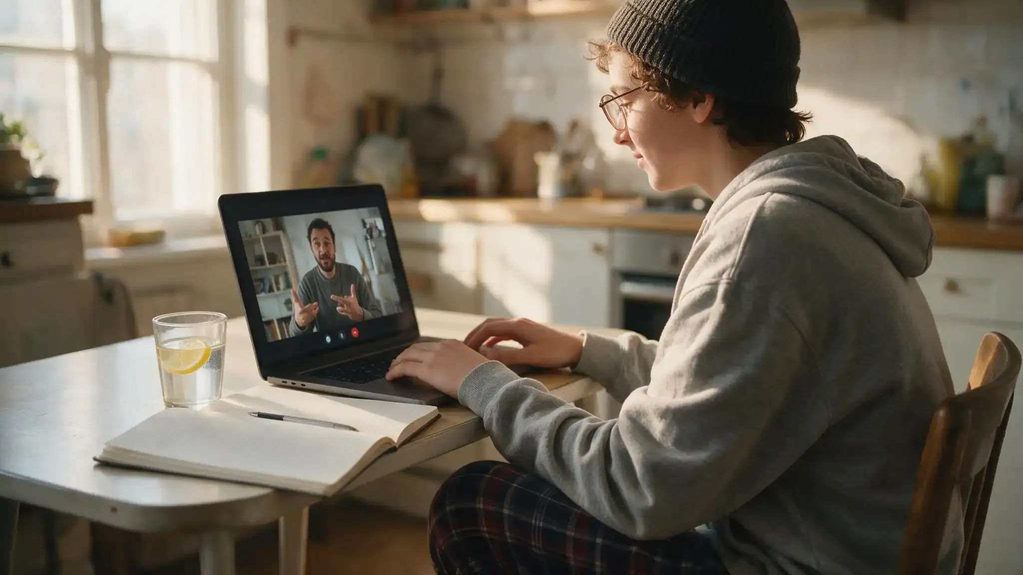 A student in Canada attending an online OSSLT preparation tutoring session