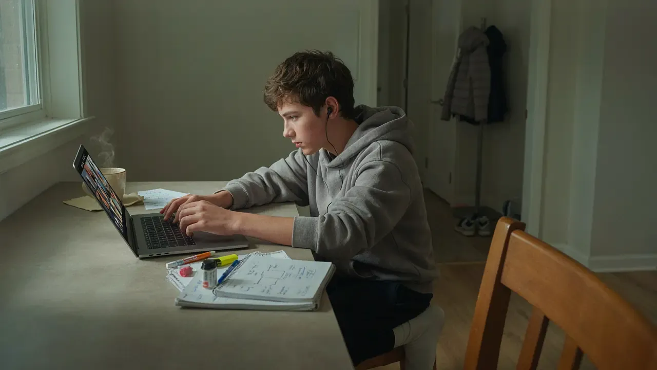 Student preparing for exams with an online tutor