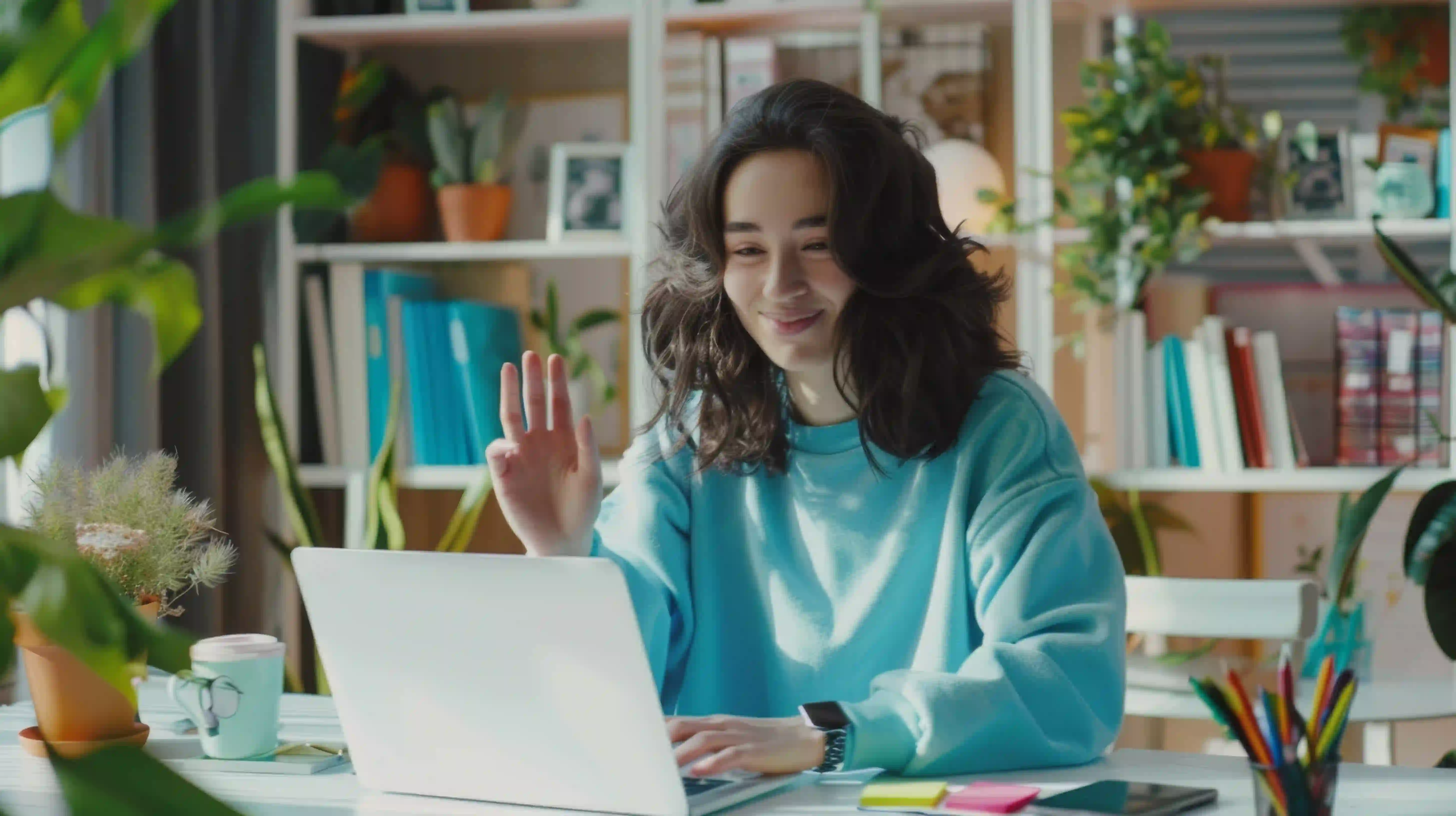 A Singapore student in a video call with their online Combined Science tutor