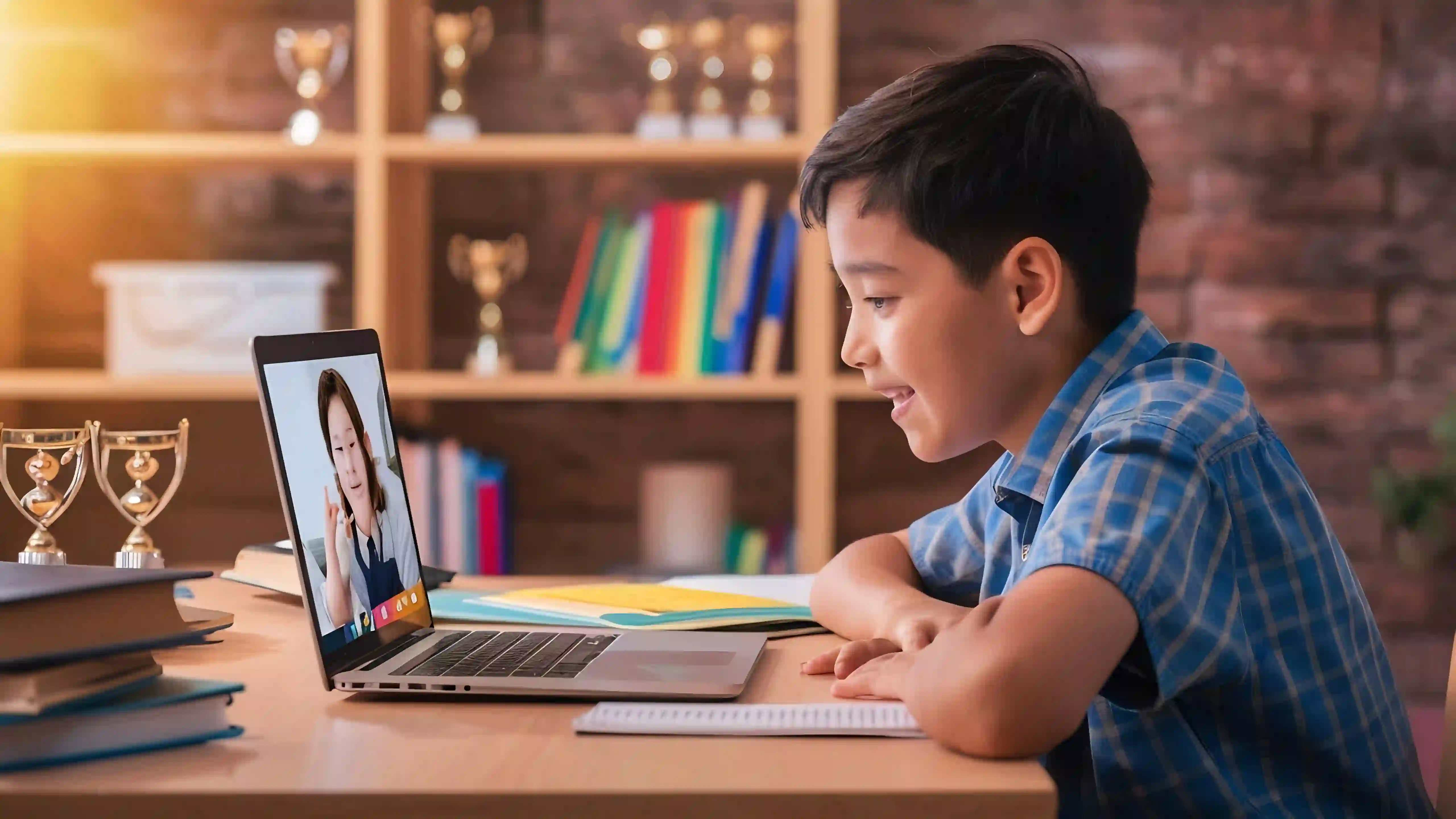 A Singapore student in a video call with their online Sociology tutor