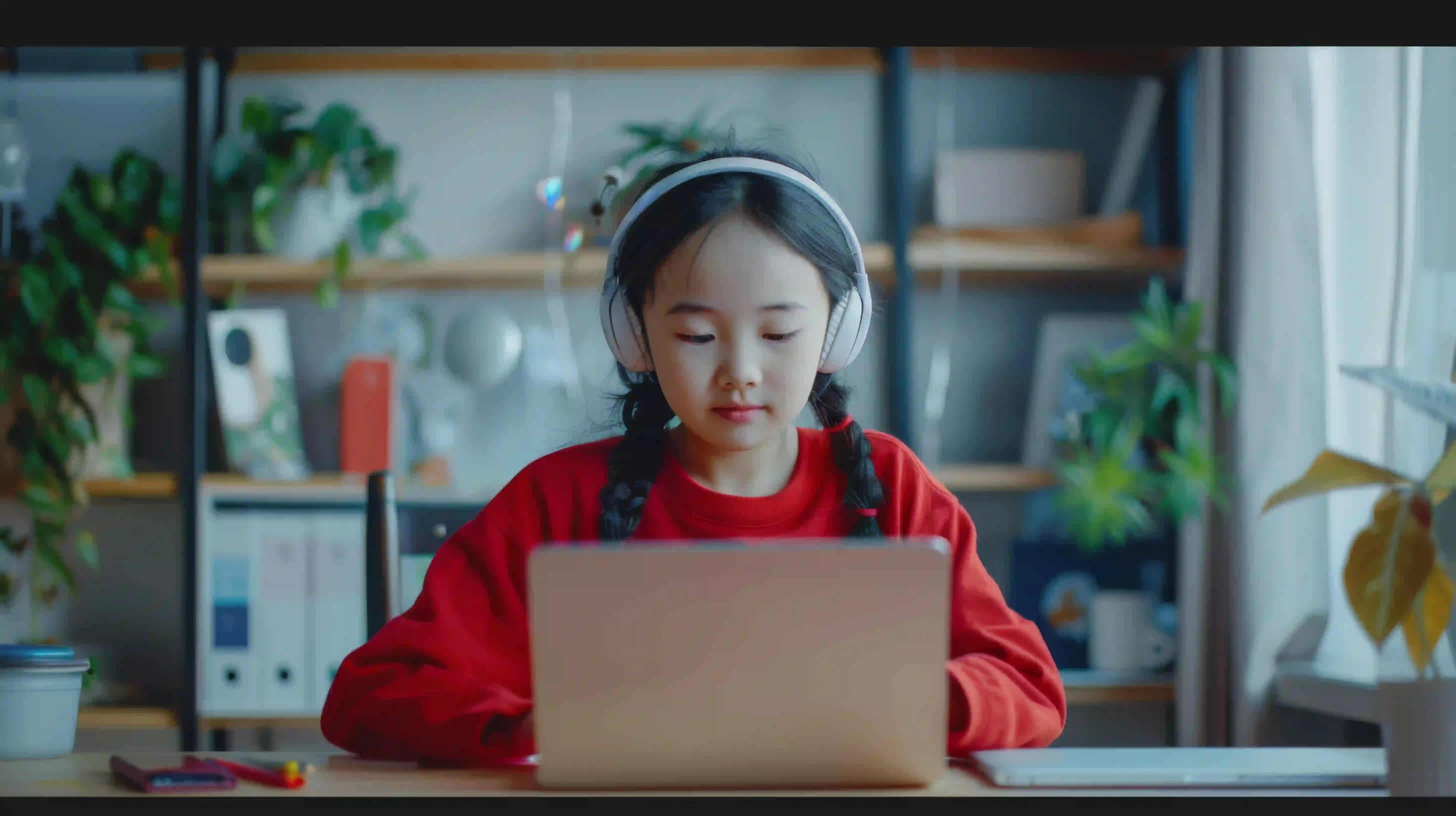 A Singapore student in a video call with their online Physics tutor