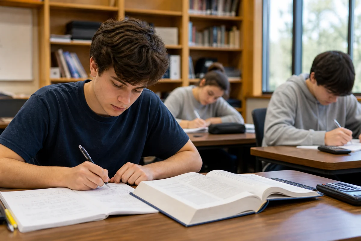 High school student preparing for Advanced Placement (AP) subjects