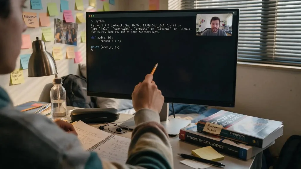 Expert Python tutor - delivering a live online programming lesson